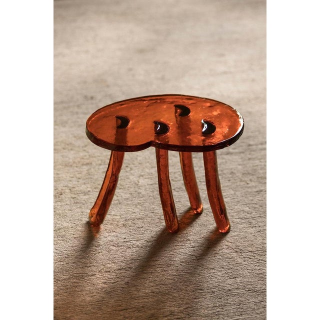 Blue Sunburst Lung 2.0 Side Table in Hand Layered Resin by Szymon Keller For Sale - Image 8 of 18