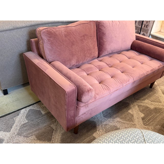 Modway Valour Velvet Apartment Sofa, Rose Pink For Sale - Image 4 of 12