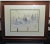 Beautiful T. Haverfield Signed Winter Landscape Watercolor Matted and Framed Showing a farmhouse and fenceline in the...