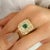 14k Gold Vintage Cocktail Ring With Emerald & Diamonds Size 6.5 For Sale - Image 4 of 12