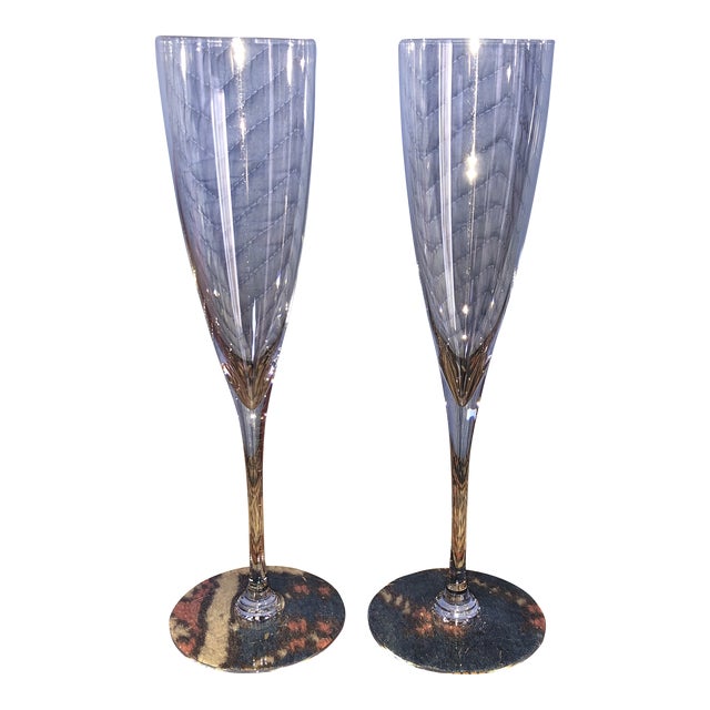 1970s Baccarat Toasting Champagne Flutes a Pair Chairish