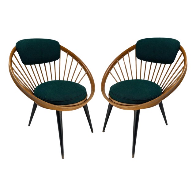 Black Circle Chair attributed to Yngve Ekström for Swedese, Sweden, 1960s For Sale