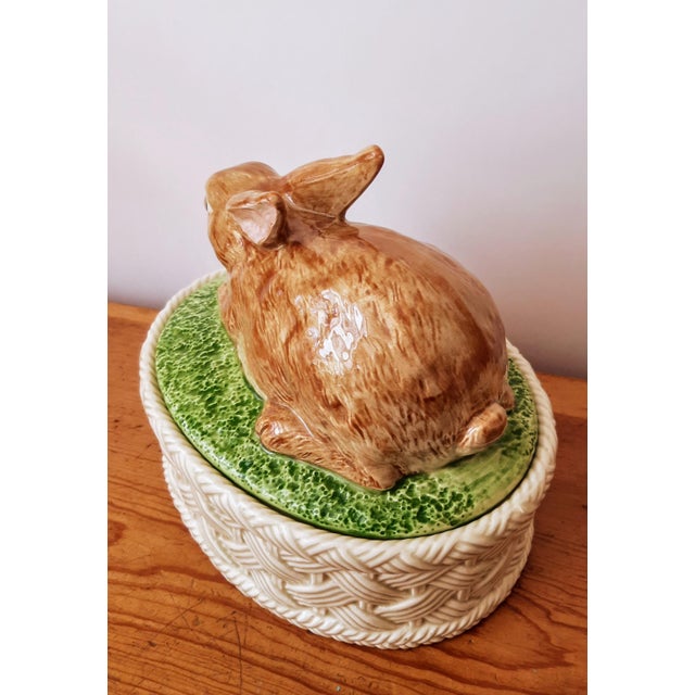 Circa 1980s, this is a signed Fitz & Floyd bunny rabbit lidded tureen. It features a hand-painted, glazed ceramic finish....