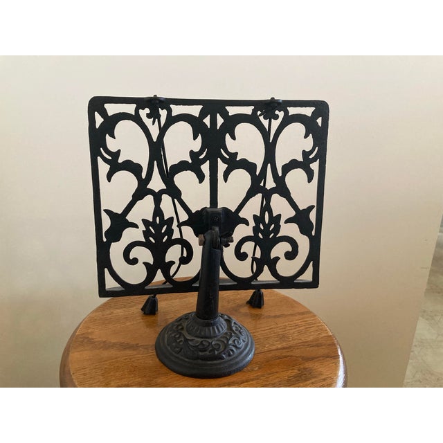 Gothic Cast Iron Cookbook/Art/ Tablet Stand For Sale - Image 3 of 5