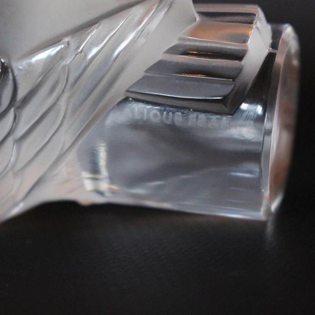Glass Chouette Paperweight by R. Lalique, 1950s For Sale - Image 7 of 8