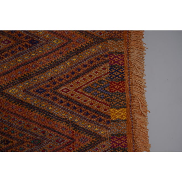 Textile 1960s Jajim Kilim With Bold Diamond Designs 5'4'' X 7'7'' For Sale - Image 7 of 11
