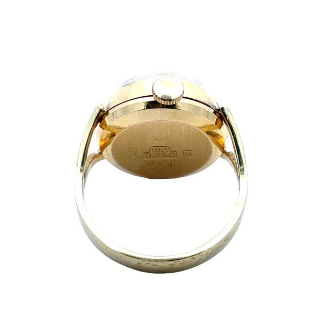 Mid 20th Century Gigandet 18k Yellow Gold Vintage Watch Ring, Size 6.5 For Sale - Image 5 of 6
