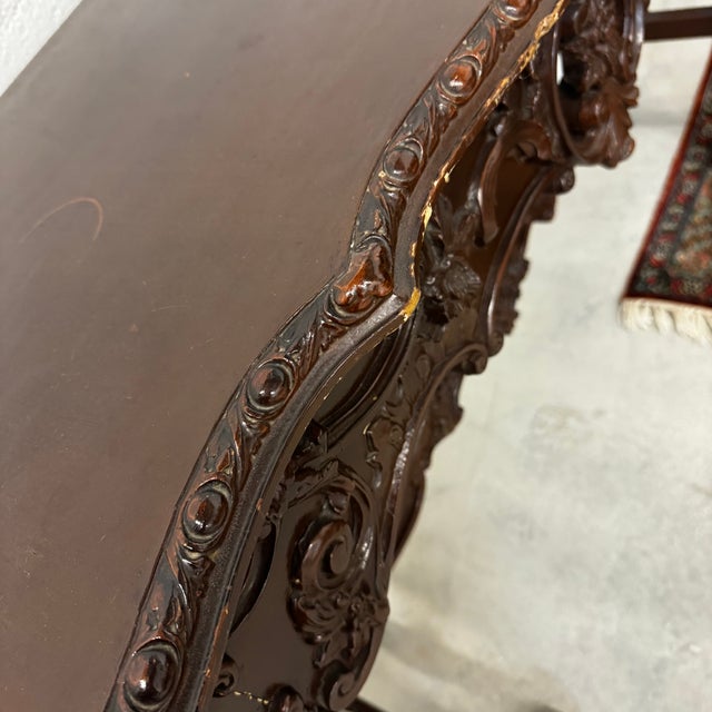 Napoleon III Louis XV Style Walnut Console Table For Sale - Image 4 of 14