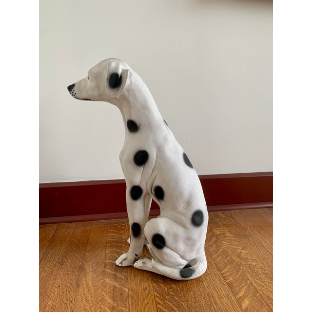 Ceramic Vintage Chalkware Life Size Dalmatian Statue For Sale - Image 7 of 13
