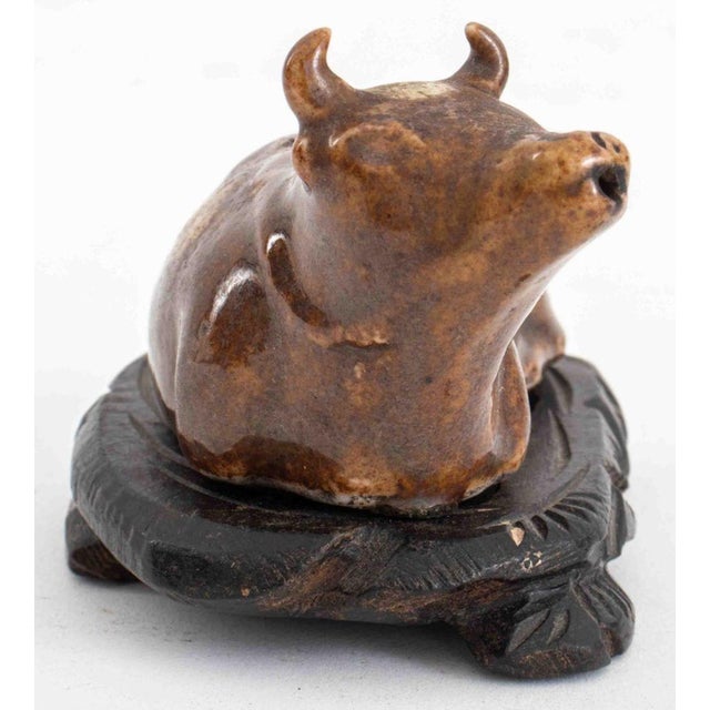 Chinese Chinese Ceramic Ox Form Water Dropper on Stand For Sale - Image 3 of 7