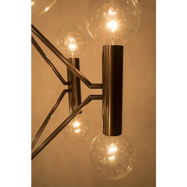 Vintage Brutalistic Bronze Chandelier For Sale - Image 4 of 9