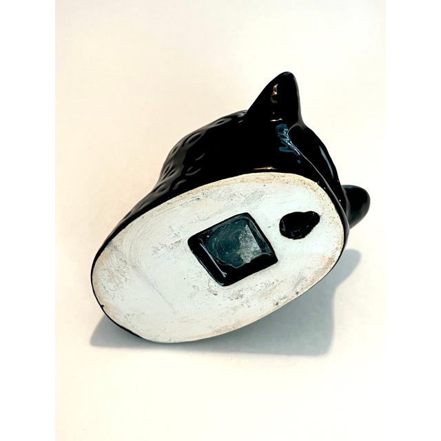 Ceramic Vintage Rare Black Panther Wall Vase For Sale - Image 7 of 7