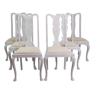 Antique English Gustavian Style Urn Back Dining Chairs, 1920, Set of 6 For Sale