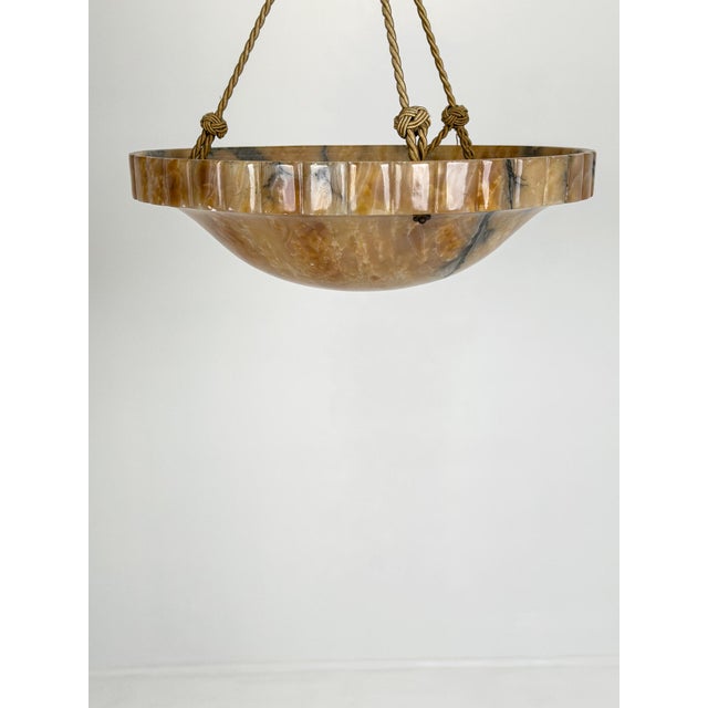 Swedish Grace Sculptural Alabaster Pendant Lamp, 1920s For Sale - Image 6 of 13