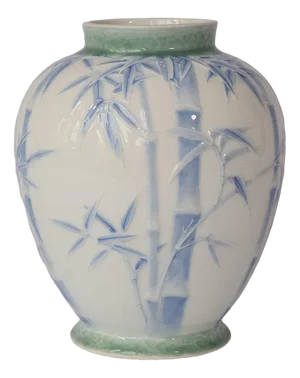 Vintage Japanese Blue Porcelain Vase