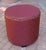 Moroccan fabric stool or ottoman, Moroccan pouf upholstered with a very nice red and gold fabric. Size: 18" H x 18''....