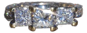 The Ventura: White Gold Princess Cut Diamond Three Stone Engagement Ring