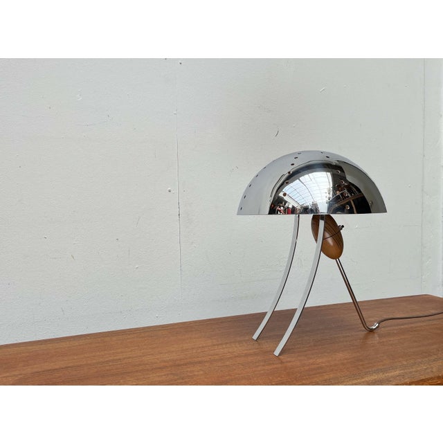 Brown Mid-Century Modern Style Swiss Custom-Made Table Lamp For Sale - Image 8 of 18