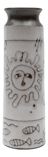 Studio Ceramic Summer Time Sun and Birds Vase by Wilhelm & Elly Kuch, 1960s