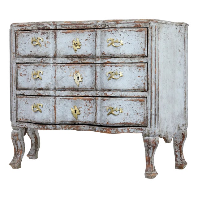 Early 19th Century Swedish Painted Baroque Revival Chest of Drawers, 1820s For Sale