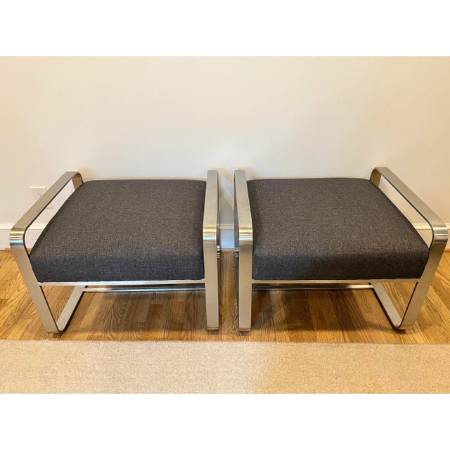 Pasha Axon Modern Ottomans - a Pair For Sale - Image 13 of 13