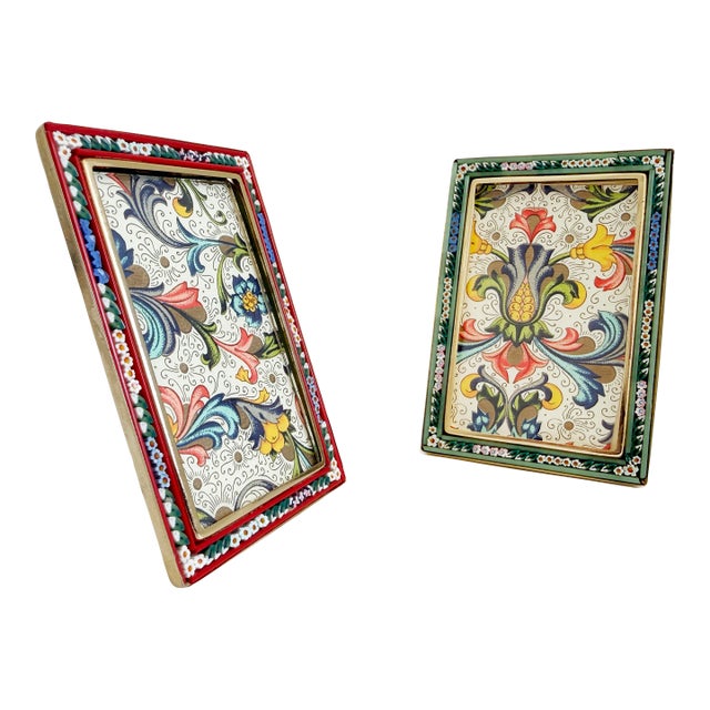 1960s Italian Micro Mosaic Picture Frames - A Pair For Sale