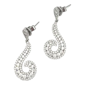 2.04 Ct Diamond Dangle Earrings - 2 Pieces