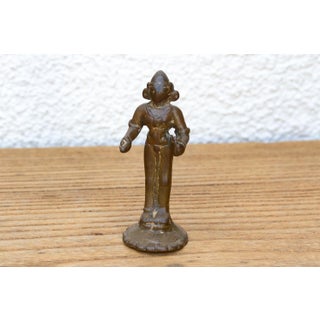 Indian Patinated Bronze Miniature Devotional Figure For Sale
