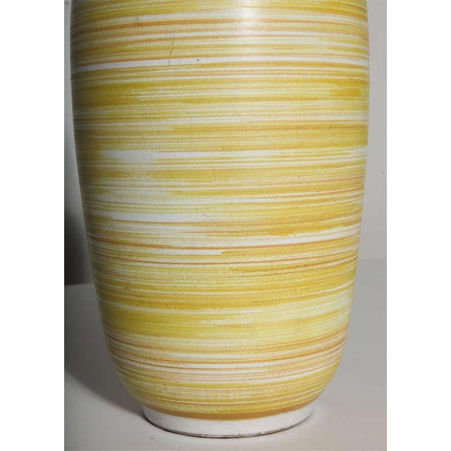 Design-Technics Lemon & White Banded Ceramic Table Lamp, 1950's Unmarked For Sale - Image 6 of 8