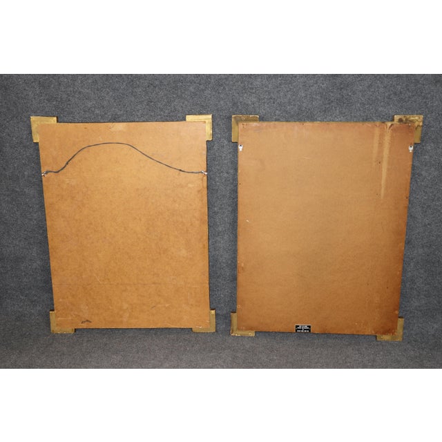 1960s 1960's Pair Directoire Style Italian Gold Gilt MIrrors For Sale - Image 5 of 9