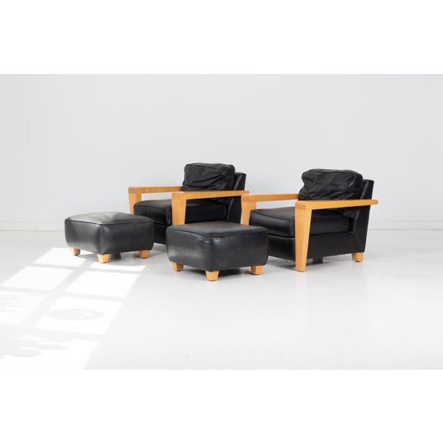 Contemporary Lounge Chair and Ottomans Designed for Thayer Coggin For Sale - Image 3 of 13