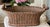 Vintage French Wicker Basket With Turned Wood Handles & Wood Slatted Base For Sale - Image 14 of 16