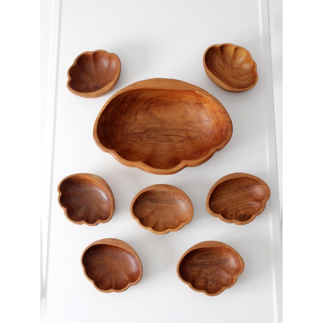 Mid 20th Century Mid-Century Modern Wood Serving Bowl Set For Sale - Image 12 of 15