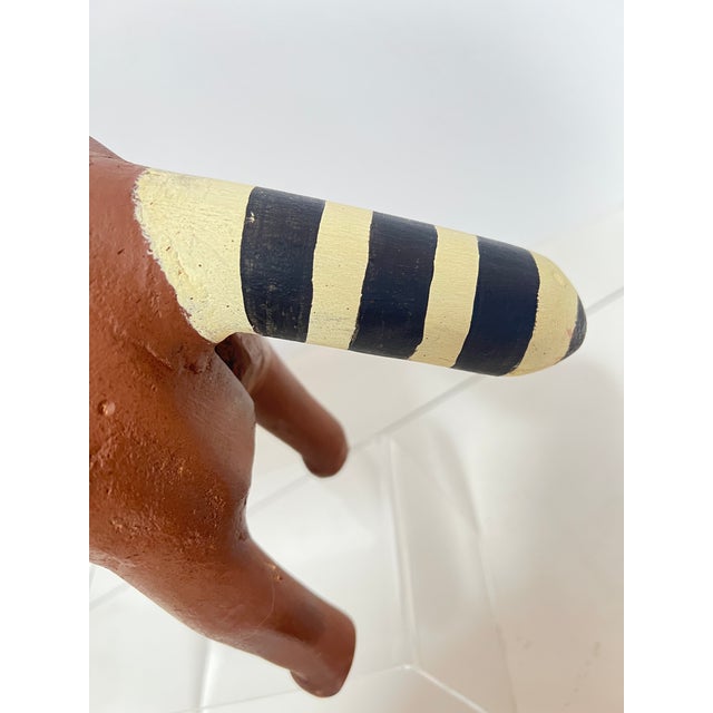 Brown Contempoary Folk Art Raccoon Sculpture Signed David Alvarez For Sale - Image 8 of 10