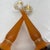 1930s Charles Schneider Style Art Deco Pressed Orange Glass Candlesticks - A Pair For Sale - Image 4 of 12