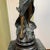 Dark Green Bronze Statue Young Lady With Bouquet of Flowers For Sale - Image 8 of 10