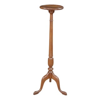 Vintage Bartley Collection Queen Anne Style Solid Cherry Candle Stand Pedestal For Sale