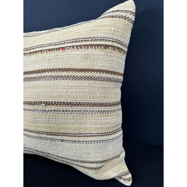 Contemporary Turkish Hemp Pillow Cushion Natural Beige Brown Pillow Cushion Cover 20"x20" For Sale - Image 3 of 4