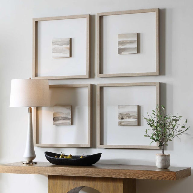 Contemporary Studying Sepia Hand Painted Canvases Set/4 For Sale - Image 3 of 7