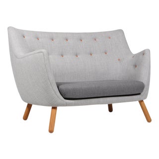 Poet Love Seat Sofa with Oak Legs by Finn Juhl, 1940s For Sale