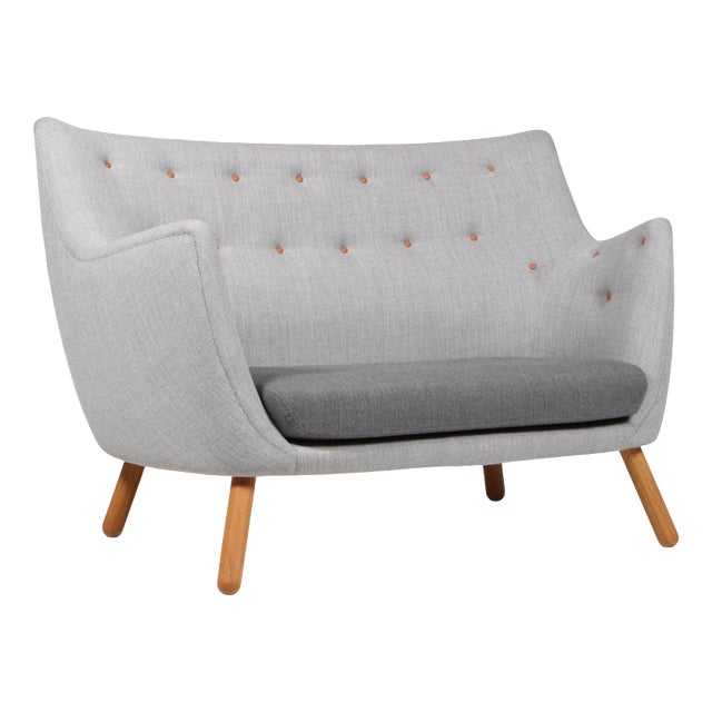 Poet Love Seat Sofa with Oak Legs by Finn Juhl, 1940s For Sale
