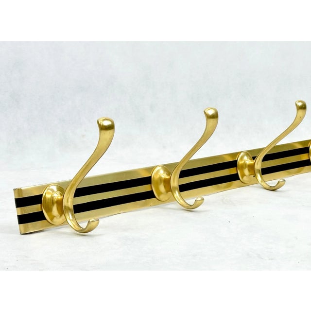 Mid-Century Modern Mid-Century Brass Wall Coat Rack, 1960s For Sale - Image 3 of 9