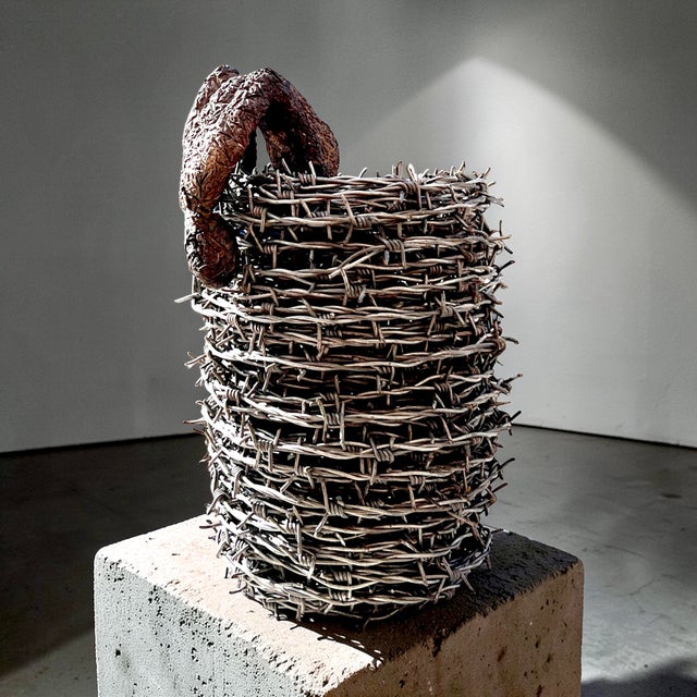 The Escape Sculpture, Late 20th Century, Barbed Wire and Bronze For Sale - Image 5 of 14