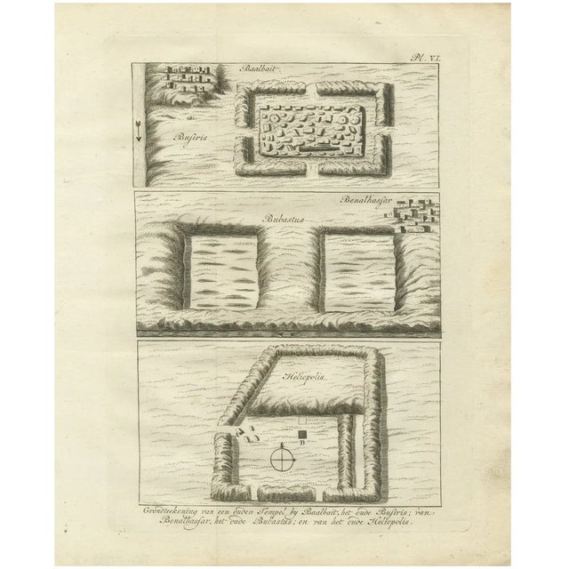 Pococke, Ancient Temple and Ruin Plans, Egypt, Baalbek, Bubastus, Heliopolis, 1776, Print For Sale