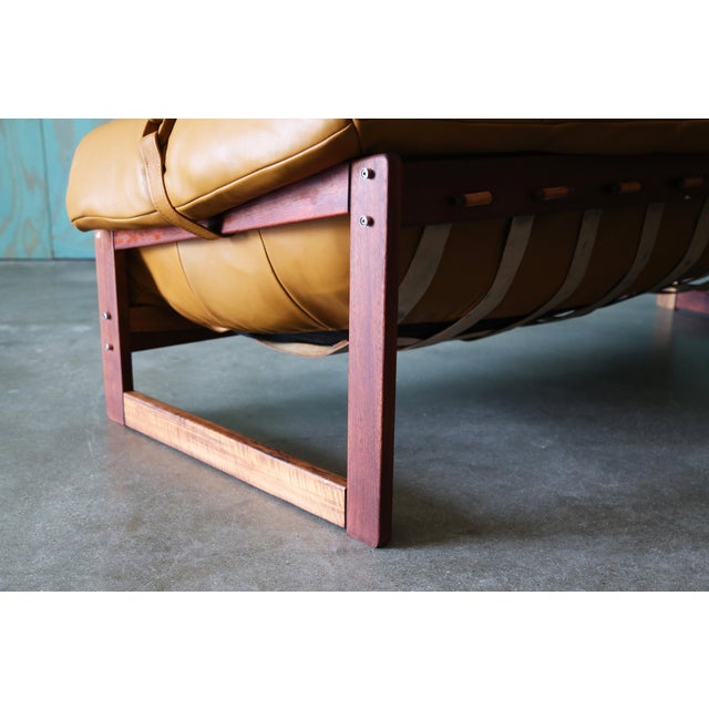 Percival Lafer Mp-91 Sofa: Jatoba Wood & Caramel Leather, Mid-Century Modern For Sale - Image 13 of 15