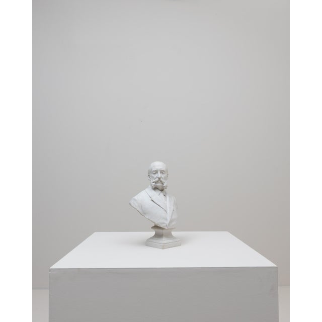 1900 - 1909 1900s French Bisque Porcelain Bust of Man For Sale - Image 5 of 18