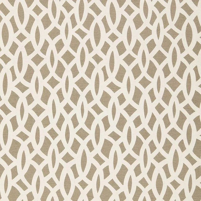 Sample- Schumacher Chain Link Fabric in Flax For Sale