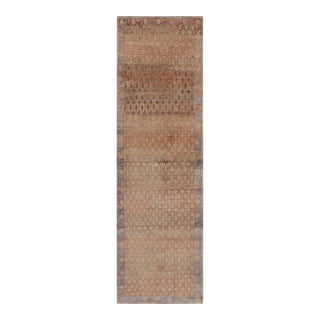 Rug & Kilim’s Modern Classics Runner Rug in Ombre Rust and Mauve Floral Lattice Pattern For Sale