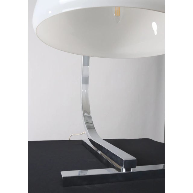 White 1960s Italian Modern Chrome Glass Table Desk Lamp by Franco Albini-Unmarked For Sale - Image 8 of 12