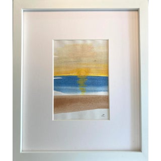 Contemporary Original Watercolor Ocean Painting on Paper by Stephanie Cate For Sale